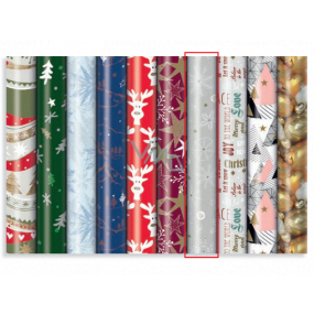Zöwie Geschenkpapier 70 x 200 cm Weihnachten silber - weiße Flocken