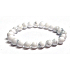 Magnesit / Howlite weißes Armband elastischer Naturstein, Perle 8 mm / 16-17 cm, Reinigungsstein