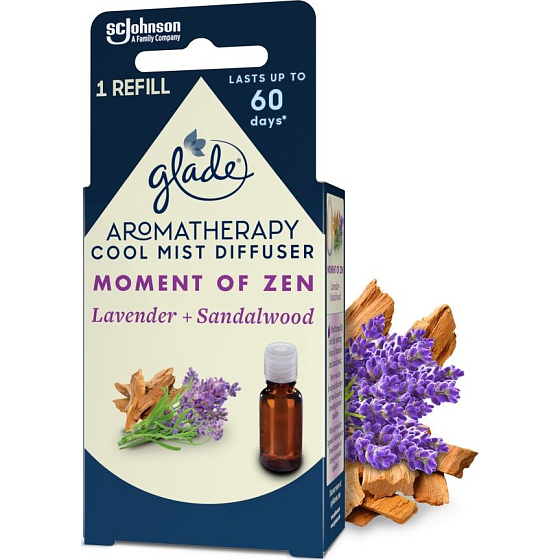 Glade Aromatherapy Cool Mist Diffuser Moment Of Zen Lavendel + Sandelholz náplň esenciální olej 17,4 ml