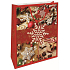 Nekupto Geschenkpapier Tasche 32,5 x 26 x 13 cm Weihnachten Lebkuchen rot