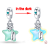 Sterling Silber 925 Luminous - Star Sparkle, 2in1 Space Armband Anhänger
