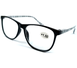 Berkeley Lese-Diopterbrille +1,5 Kunststoff schwarz, Seitenrahmen schwarz-silber gestreift 1 Stück MC2223