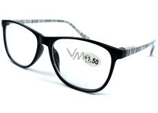 Berkeley Lese-Diopterbrille +1,5 Kunststoff schwarz, Seitenrahmen schwarz-silber gestreift 1 Stück MC2223