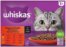 Whiskas Classic Mahlzeiten im Saft Rind, Huhn, Lamm, Geflügeltaschen 12 x 85 g