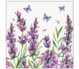 Papierservietten 3 Lagen 33 x 33 cm 20 Stück Lavendel mit Schmetterlingen