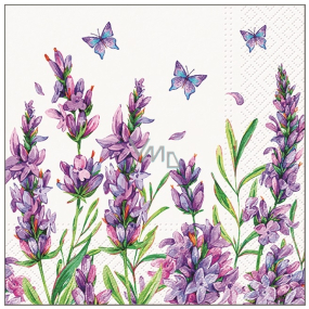 Papierservietten 3 Lagen 33 x 33 cm 20 Stück Lavendel mit Schmetterlingen