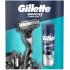 Gillette Mach3 Rasierer + 1 Ersatzklinge + Rasiergel mit Holzkohle 200 ml, Pflegeset für Männer