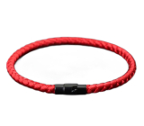 Lanový Magnetický náramek – červený 20,5 cm x 4 mm, unisex