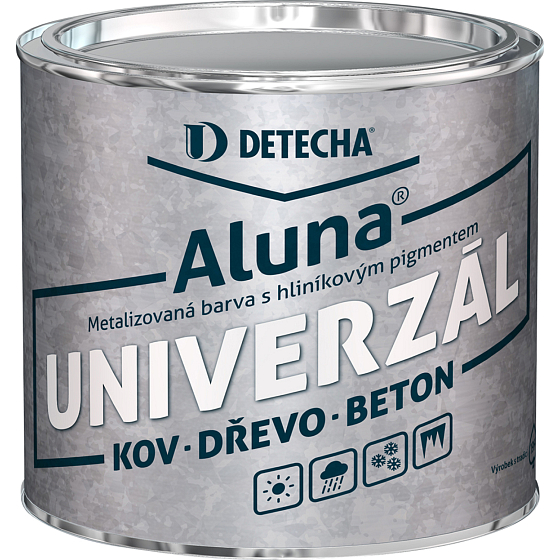 Detecha Aluna Farbe für Metall, Beton, Holz mit Aluminiumanteil, silber, 2 kg