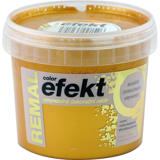 REMAL Color Efekt waschbare dekorative Farbe, 0950 gold, 0,25 kg