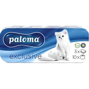 Paloma 3-lagiger Toilettenpapier Exclusive Plus White, 8 Rollen Paloma 3-lagiger Toilettenpapier Exclusive Plus White, 8 Rollen
