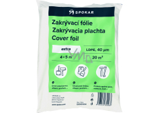 Spokar Hobby Abdeckfolie zum Malen, 40 µ, 20 m², 4 × 5 m