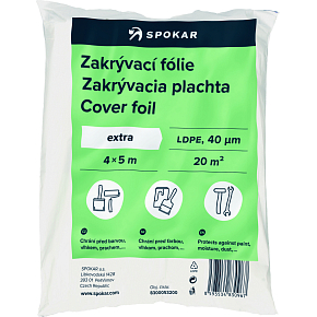 Spokar Hobby Abdeckfolie zum Malen, 40 µ, 20 m², 4 × 5 m