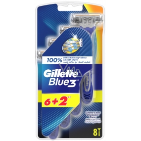 Gillette Blue 3 Rasiermesser 3-schneidig für Herren 8 Stück
