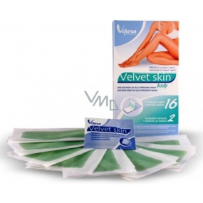 Vipera Velvet Enthaarungsbänder für den Körper, 6 Stück + 2 Enthaarungstücher
