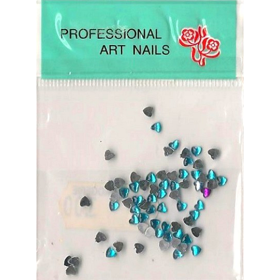 Professionelle Kunstnägel Nageldekorationen Strass Herzen Herzen Türkis 1 Packung