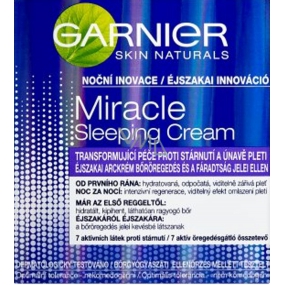Garnier Skin Naturals Miracle Schlafcreme Nachtcreme, die Pflege gegen Alterung und Hautermüdung 50 ml verwandelt