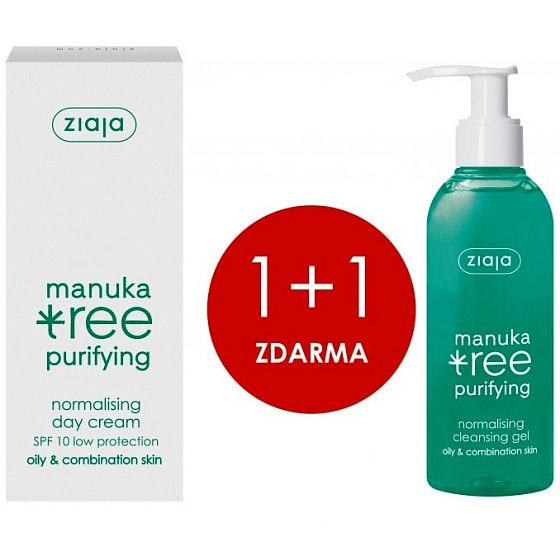Ziaja Manuka Tree Purifying normalisierende Tagescreme 50 ml + Manuka Tree Purifying normalisierendes Duschgel 200 ml, Duopack