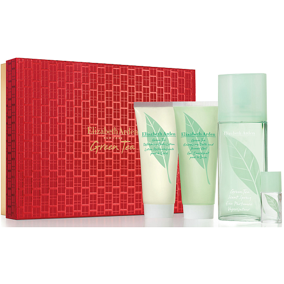 Elizabeth Arden Grüntee parfümiertes Wasser für Frauen 100 ml + Körperlotion 100 ml + Duschgel 100 ml + parfümiertes Wasser für Frauen 3,7 ml, Geschenkset