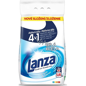 Lanza Fresh & Clean White Waschpulver für weiße Wäsche 90 Waschladungen 5,85 kg