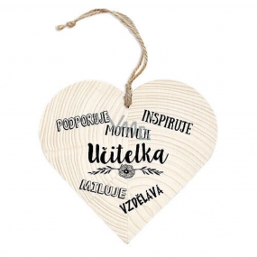 Böhmen Geschenke Dekoratives Herz aus Holz mit Aufdruck - Lehrer unterstützt 12 cm