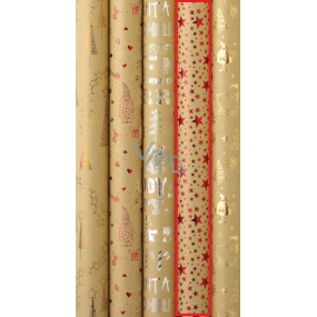 Zöwie Geschenkpapier 70 x 150 cm Weihnachten Luxus Luxus mit geprägten roten Sternen