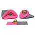 Marysa Katzentoilette - 3in1 Tasche ist für Welpen, Kätzchen, Nagetiere oder Frettchen Mini 38 x 80 cm grau / dunkelrosa konzipiert