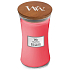WoodWick Melon & Pink Quartz - Melone und rosa Quarz Duftkerze mit Holzdocht und Deckel Glas groß 609 g