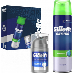 Gillette Series Sensitive Rasiergel 200 ml + Aftershave 50 ml, Kosmetikset für Männer