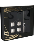 Albi Men's Affair Kühlwürfel 4 Stück + Zange 1 Stück + Samtbeutel 1 Stück, Geschenkset für Männer