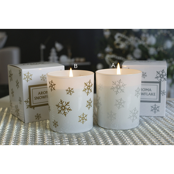 Lima Aroma Snowflake Vanille und Zimt Duftkerze gold, Brenndauer 50 Stunden 175 g