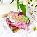 English Soap Rhubarb & Coconut - Rhabarber und Kokosnuss natürliche parfümierte Toilettenseife mit Sheabutter 190 g