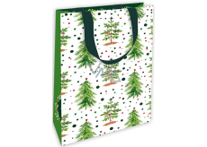 Nekupto Geschenkpapierbeutel mit Prägung 17,5 x 11 x 8 cm Weihnachtsbäume