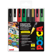 Posca Universal-Satz von Acrylmarkern 0,9 - 1,3 mm Mischung von Weihnachtsfarben 8 Stück PC-3M