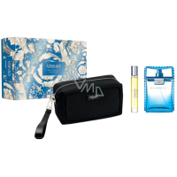 Versace Eau Fraiche Eau de Toilette 100 ml + Reise Spray 10 ml + Kosmetiktasche, Geschenkset für Männer