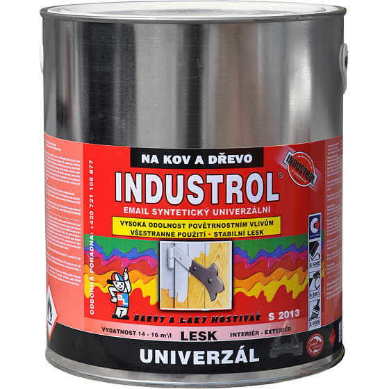 Industrol S2013 universell glänzende Oberfarbe für Metall und Holz, 1000 weiß, 2,5 l
