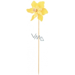 Windrad mit Blüten gelb 9 cm + Spieße 1 Stück