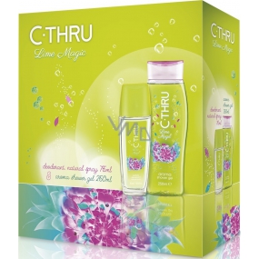 C-Thru Lime Magic parfümiertes Deodorantglas für Frauen 75 ml + Duschgel 250 ml, Kosmetikset