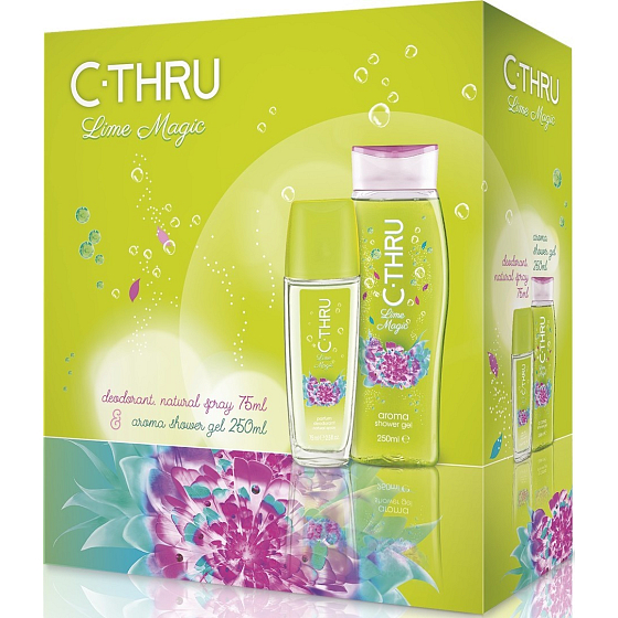 C-Thru Lime Magic parfümiertes Deodorantglas für Frauen 75 ml + Duschgel 250 ml, Kosmetikset