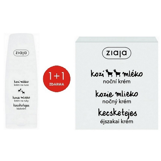 Ziaja Ziegenmilch regenerierende Nachtcreme 50 ml + Ziegenmilch Hand- und Nagelcreme 80 ml trockene Haut, Duopack
