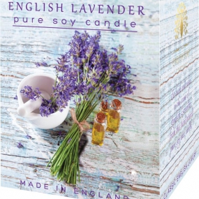 Englische Seife Englische Lavendel-Soja-Duftkerze 170 ml, Brenndauer bis zu 35 Stunden