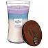 WoodWick Trilogy Calming Retreat - Beruhigende und entspannende Duftkerze mit Holzdocht und Deckel Glas mittel 275 g