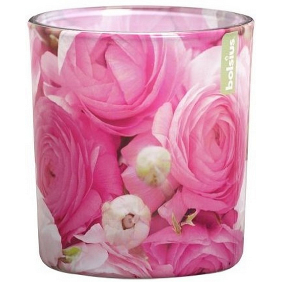 Bolsius Aromatic Peony Duftkerze in Glas 72 x 80 mm 299 g, Brenndauer 36 Stunden