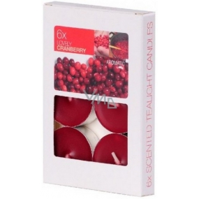 Bolsius Aromatic Lovely Cranberry - Charmante Teelichter mit Cranberry-Duft 6 Stück, Brenndauer 4 Stunden