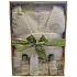 Baylis & Harding Haferflocken, Milch, Honig Flüssigseife 100 ml + Bodylotion 100 ml + Kristalle für Fußbad 75 g + weißer Baumwollbademantel, Kosmetikset