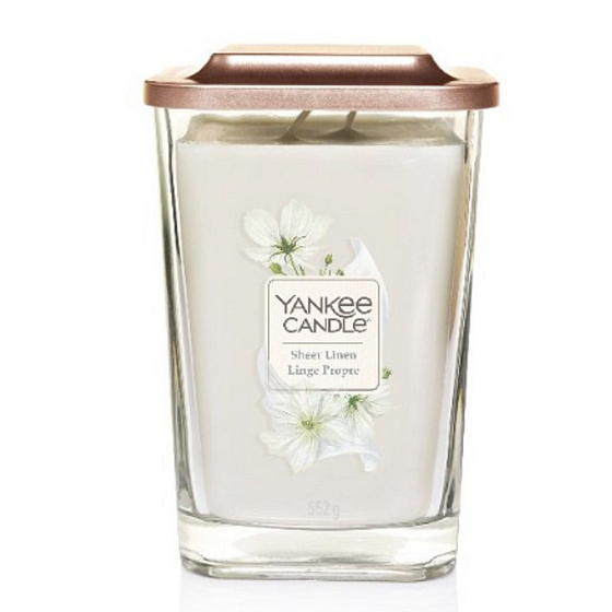 Yankee Candle Sheer Linen - Reines Leinen Soja Duftkerze Elevation Großes Glas 2 Dochte 552 g