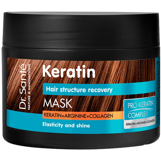 DR. Santé Keratin Haar tief regenerierende und pflegende Maske für zerbrechliches, sprödes Haar ohne Glanz 300 ml