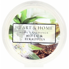 Heart & Home Weißer Tee und Eukalyptus Soja natürliches duftendes Wachs 27 g