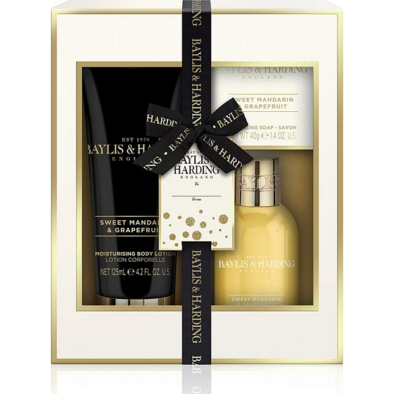 Baylis & Harding Sweet Tangerine und Grapefruit Body Lotion 125 ml + Reinigungsgel 100 ml + Toilettenseife 40 g, Kosmetikset