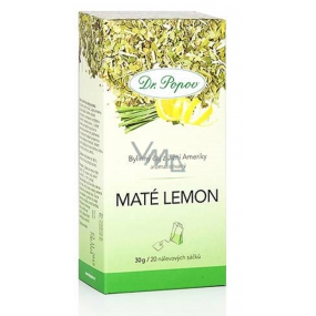 DR. Popov Maté Zitronen-Kräutertee aus Südamerika, aromatisiert 30 g, 20 Aufgussbeutel à 1,5 g